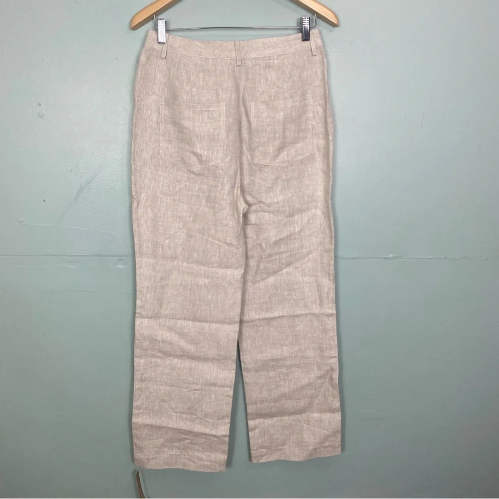 Reformation Freddie Linen Pant Oatmeal‎ Beige Cream Size 8
